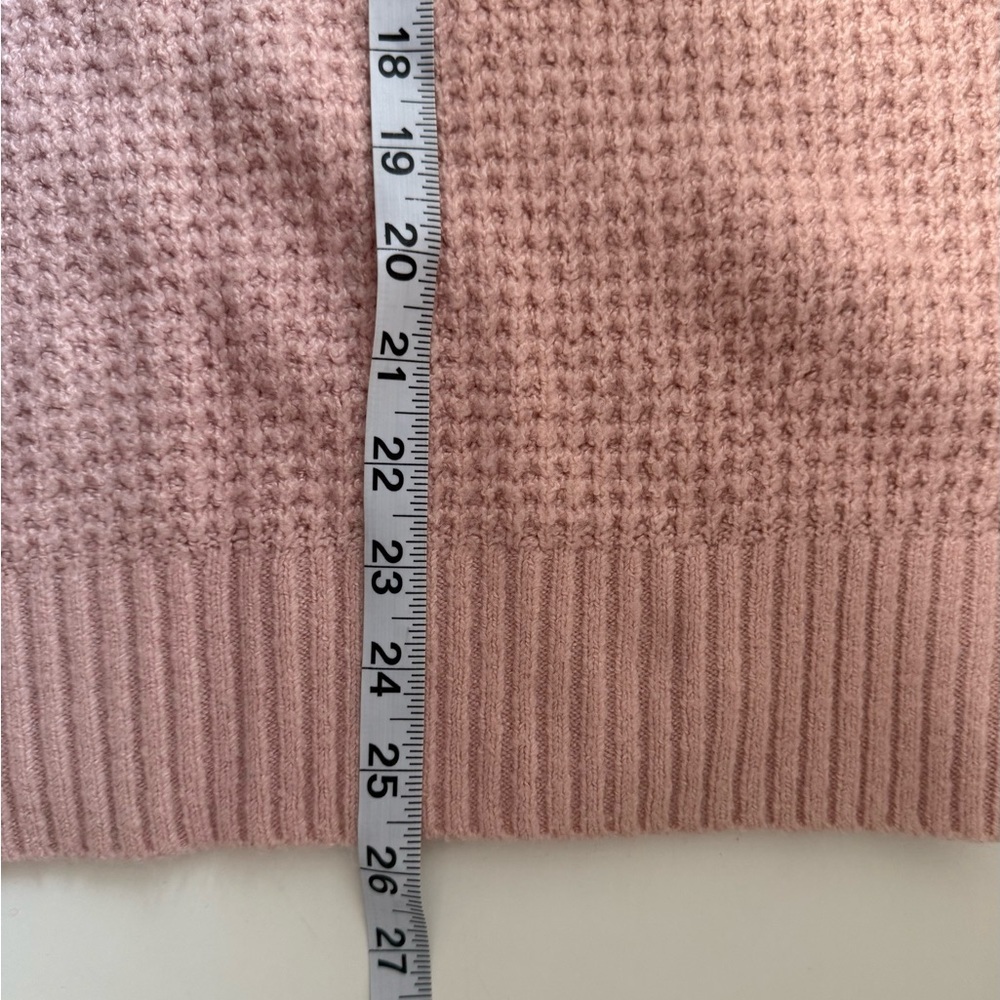 American Eagle Sweater Solid Light Pink Waffle Kn… - image 7